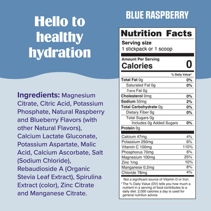 Ultima Replenisher Daily Electrolyte Powder Drink Mix – Sugar Free – Blue Raspberry, 90 Servings – Hydration Powder with 6 Electrolytes and Minerals