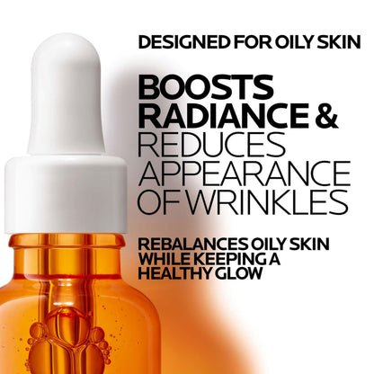 La Roche-Posay Pure 12% Vitamin C Oil Control Serum For Face With Hyaluronic Acid & Salicylic Acid, Hydrating Face Serum for Oily
