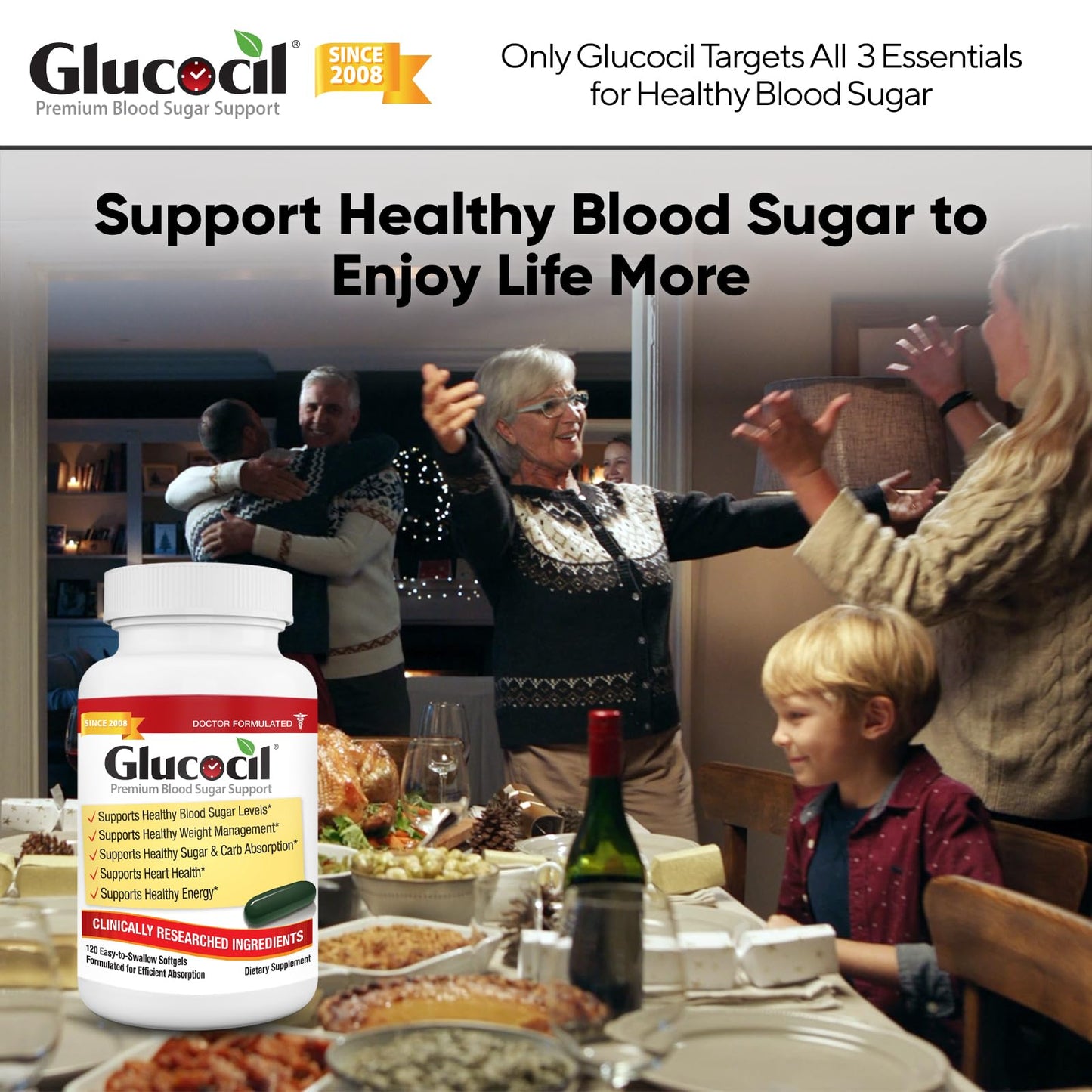 Glucocil – Softgels - Premium Blood Sugar Support - New Clinical Study Published March 2026-3 Million Bottles Sold - Supports the 3 Essentials