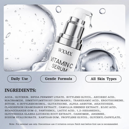 Super Vitamin C Serum for Face: All-in-One Hydrating Anti-Aging Formula by Vitamin C, Hyaluronic Acid, Caffeine-Firming, Lifting, Targets Dark Spots,