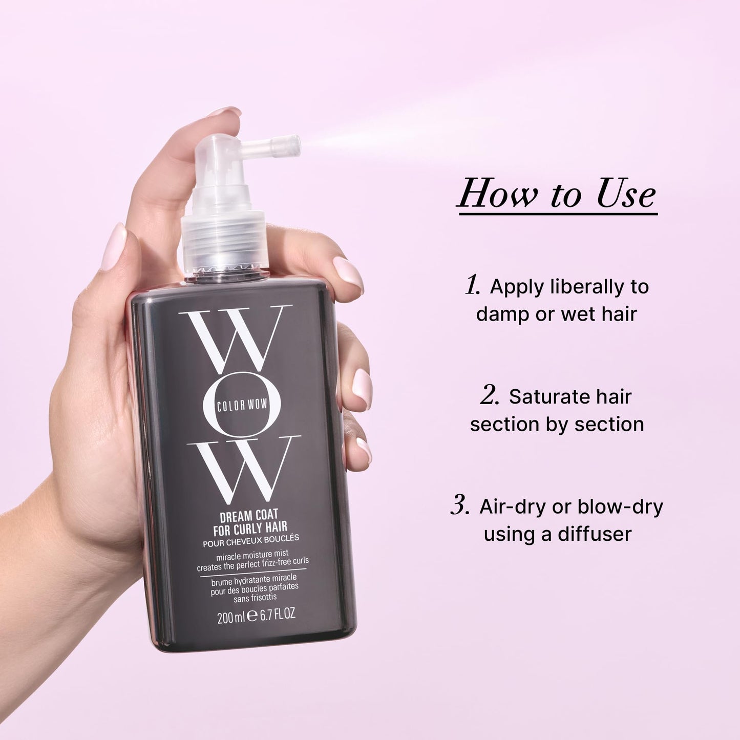 COLOR WOW Dream Coat for Curly Hair – Frizz-Free Curls Made Easy, Moisture-Boosting Spray, Curl-Enhancing Formula