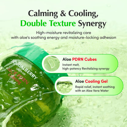EQQUALBERRY ALOE PDRN Calming Cream | 7% Aloe PDRN & 10% Aloe Vera Water + 5-Cica | Cooling Gel Moisturizer for Oily Skin, Barrier Repair & Blemish Marks