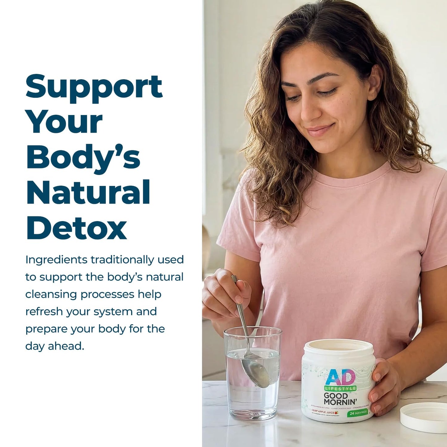Project AD Life Good Morning Detox and Performance Drink, Naturally Flavored and Formulated with L-GLutamine, Apple Cider Vinegar, and Aloe Vera
