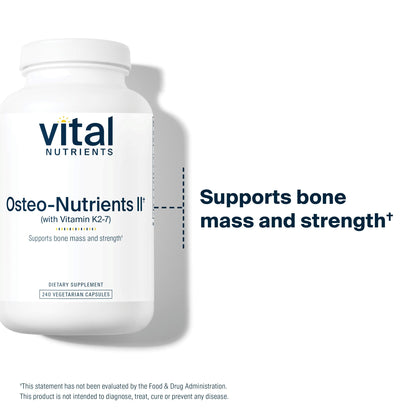 Vital Nutrients Osteo-Nutrients II - Vitamin K2 + D3, Calcium, Boron, and Magnesium for Bone Strength* - Healthy Heart Support - Vegetarian Supplement