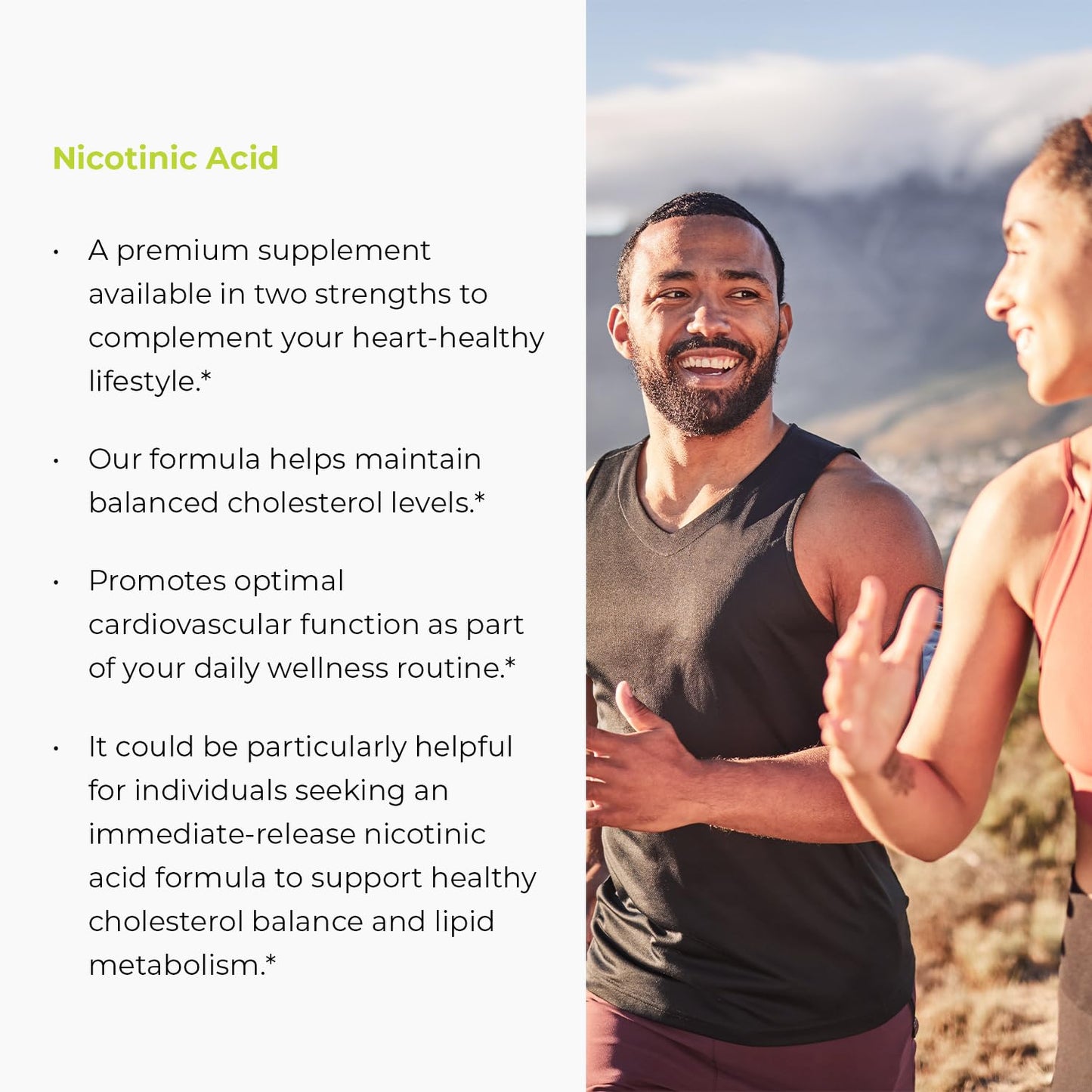 Endur Plain Niacin (Nicotinic Acid), Heart Health & Healthy Cholesterol Balance Supplement, Immediate-Release Formula, Gluten Free,