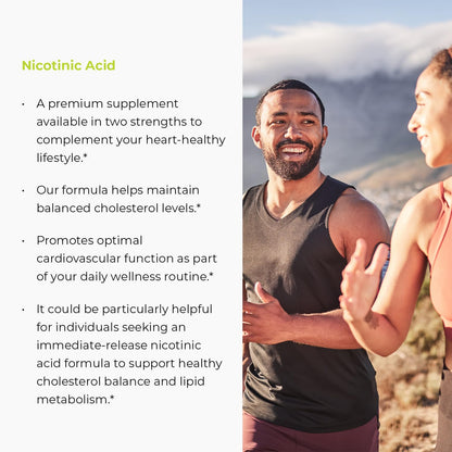 Endur Plain Niacin (Nicotinic Acid), Heart Health & Healthy Cholesterol Balance Supplement, Immediate-Release Formula, Gluten Free,