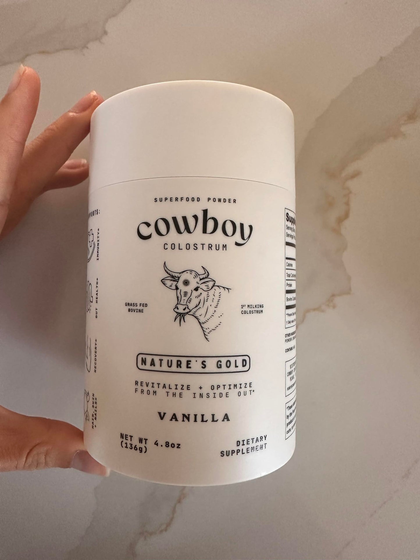 Cowboy - The Exclusive 1st Milking, Whole, Grass Fed Colostrum Supplement for Full Body Health - Bovine Colostrum Powder Packed w/Bioactive Nutrients