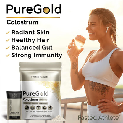 PureGold - Bovine Colostrum Powder - 100% Pure New Zealand Grass Fed, Supports Gut Health, Skin, Hair, & Immunity
