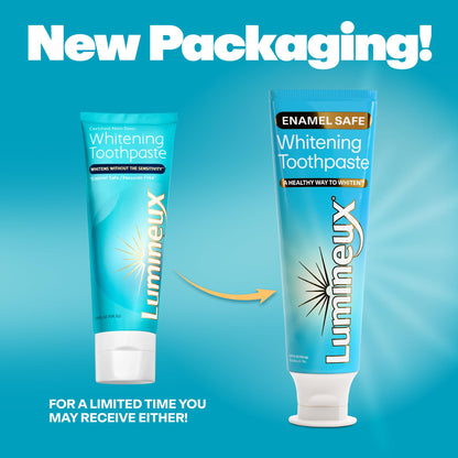 Lumineux Teeth Whitening Toothpaste 2 Pack Peroxide Free Enamel Safe for Sensitive Whiter Teeth, Fluoride Free, No Alcohol, Artificial Colors,