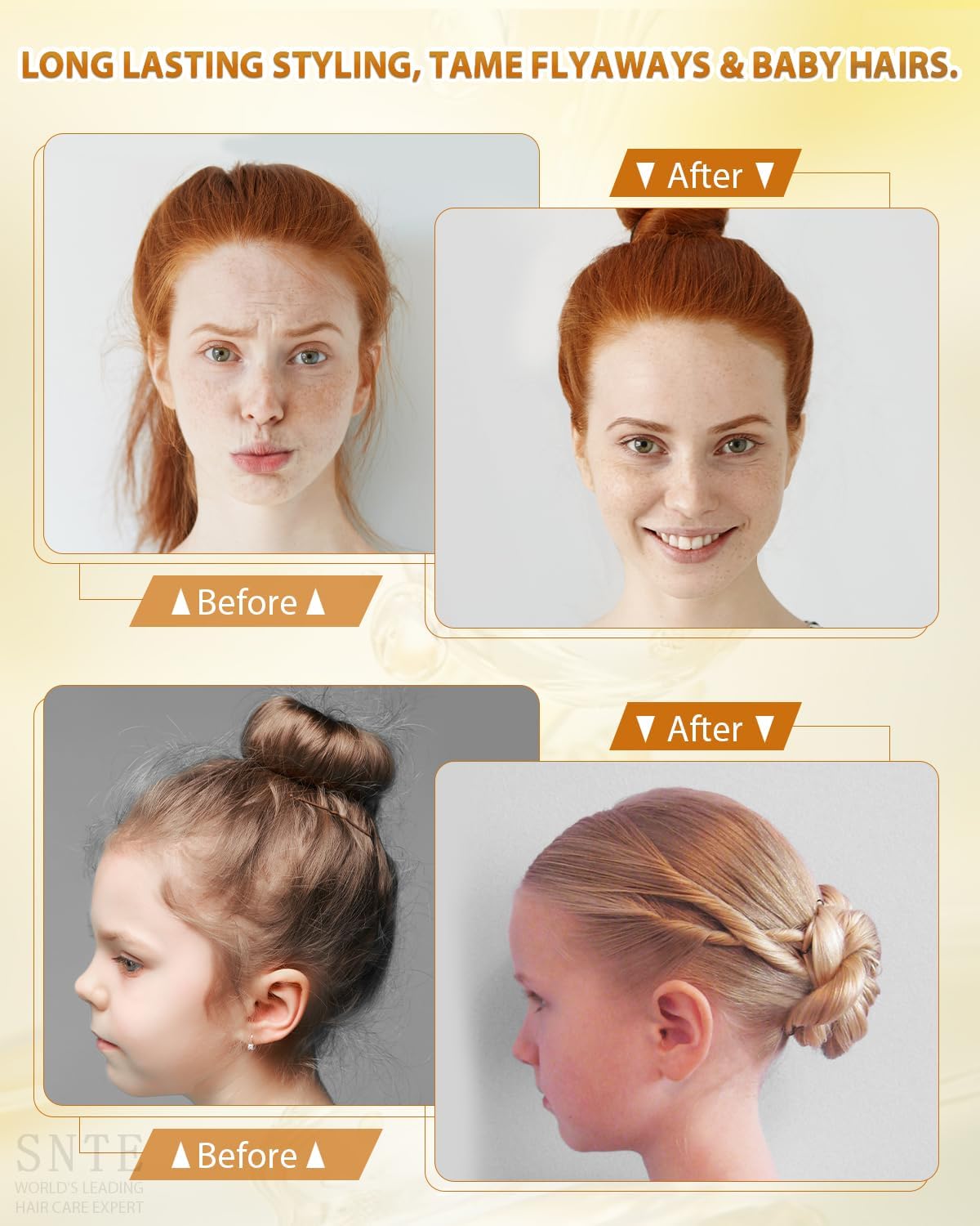 Samnyte Hair Wax Stick, Gel Tamer for Flyaways, Nourishing Slick Stick Pomade for Women & Kids, Slick Back & Styling Cream