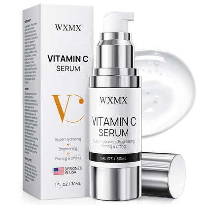 Super Vitamin C Serum for Face: All-in-One Hydrating Anti-Aging Formula by Vitamin C, Hyaluronic Acid, Caffeine-Firming, Lifting, Targets Dark Spots,
