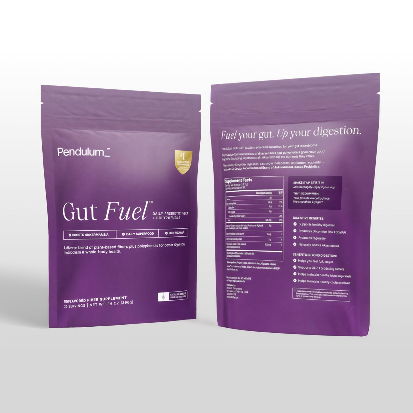 Pendulum Gut Fuel - Fiber + Polyphenol, Prebiotic Blend to Support Digestion, Microbiome Balance, and Help Reduce Hunger