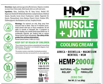 HMP BRANDS Hemp Cream Muscle & Joint Support 2000MG Hemp Discomfort Relief Formula w Menthol Ideal for Knee Muscle Joint Back Shoulder Elbow Maximum Joint Support, Natural Formula Made in USA (3 Pack) HMP BRANDSBuy Supplements Australia
