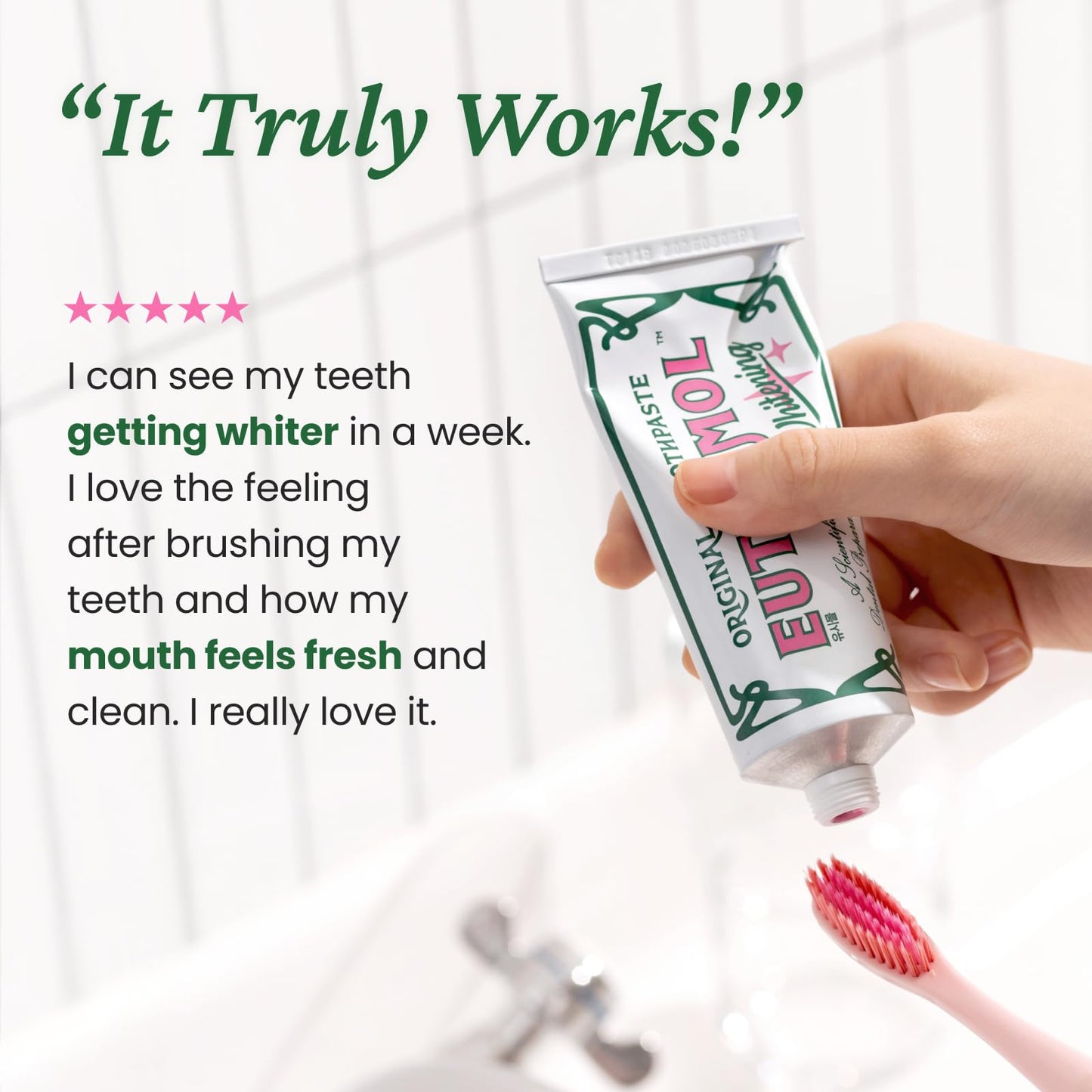 EUTHYMOL Whitening Toothpaste (3.7fl oz) - Stain Removal in 2 Weeks, Long-Lasting Freshness for Sensitive Gum & Teeth. Bad Breath