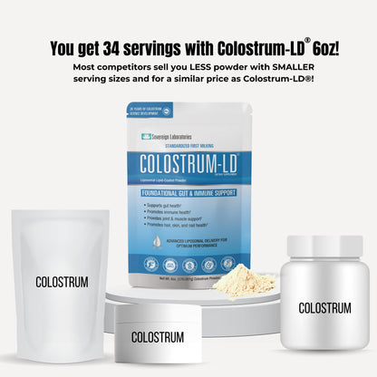 Sovereign Laboratories Colostrum-LD Powder | Unflavored | Liposomal Delivery, Max Absorption | 6 oz/ 34 Servings