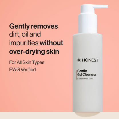 Honest Beauty Gentle Gel Daily Face Cleanser, Calms, Refreshes, Hydrates, Vegan Safe for Sensitive Skin, 5 fl oz