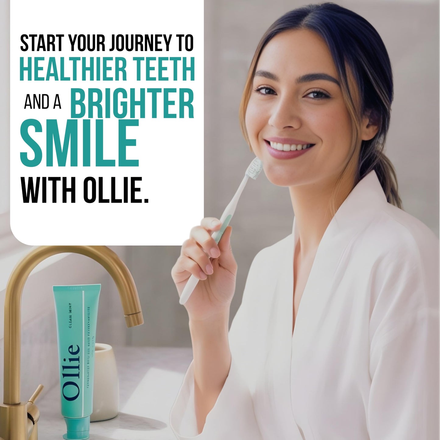 Ollie Fluoride Free 10% Nano Hydroxyapatite Toothpaste for Remineralizing Enamel, Sensitive Teeth & Whitening,