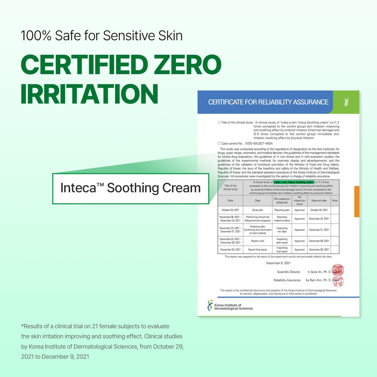 MAKE P:REM INTECA Soothing Cream, Quick Calming Facial Cream with Advanced CICA for All Skin Types, Oily Skin, EVE VEGAN,