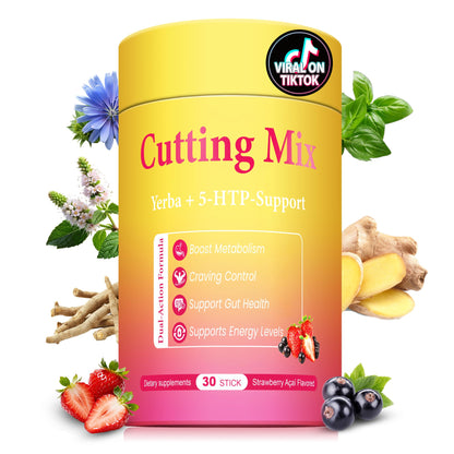 BOSNETHUINH Cutting Drink Mix – Chromium, 5-HTP, Yerba Mate, FOS & Magnesium | Supports Satiety Signaling, Energy & Gut Health