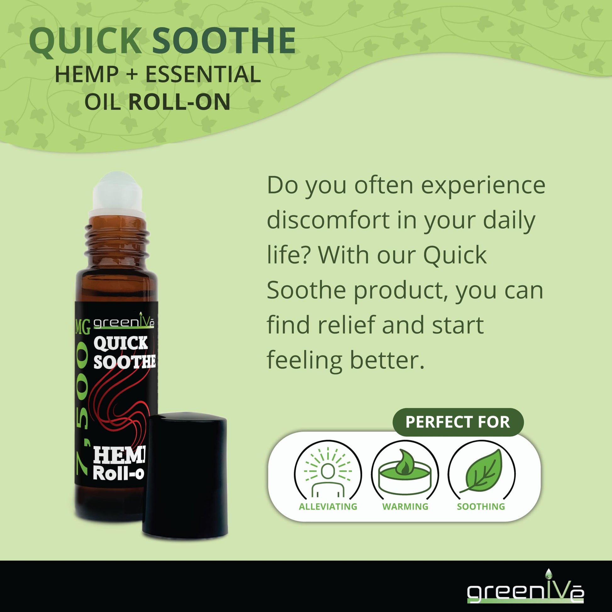 GreenIVe 7,500mg Hemp Roll-On Quick Soothe Therapeutic Essential Oil Blend for Topical Targeting Roll-On (4 Pack) GreenIVeBuy Supplements Australia