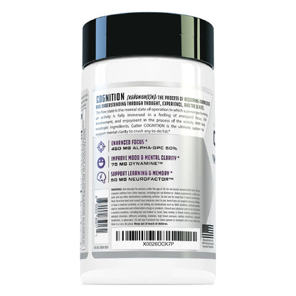COGNITION High Potency Brain Nootropic Focus Supplement: Best Nootropic and Energy Pills for Mental Clarity, Memory, Studying, Gaming, and Work | Alpha GPC, Dynamine, Caffeine, L Theanine , 60 Count Cutler Nutrition buy supplements Au