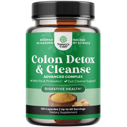 Herbal Colon Cleanse for Women & Men - 15 Day Gut Cleanse Detox for Women & Men with Senna Leaf Cascara Sagrada & Psyllium Husk for Fasting Acting Relief