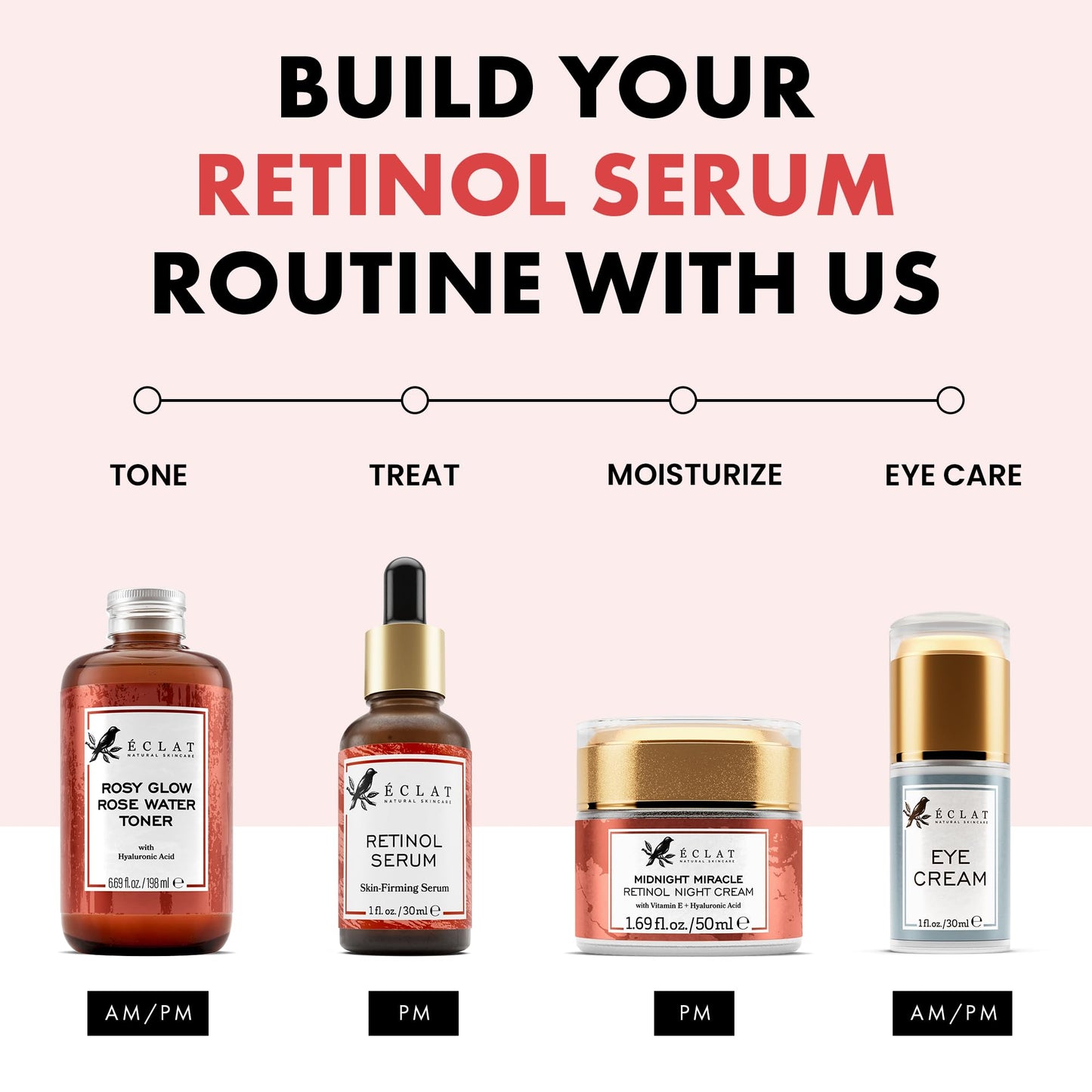 Eclat Skincare Renewing Retinol Serum for Face - Anti Aging Serum with Hyaluronic Acid & Aloe Vera – Hydrates and Improves the Signs of Aging