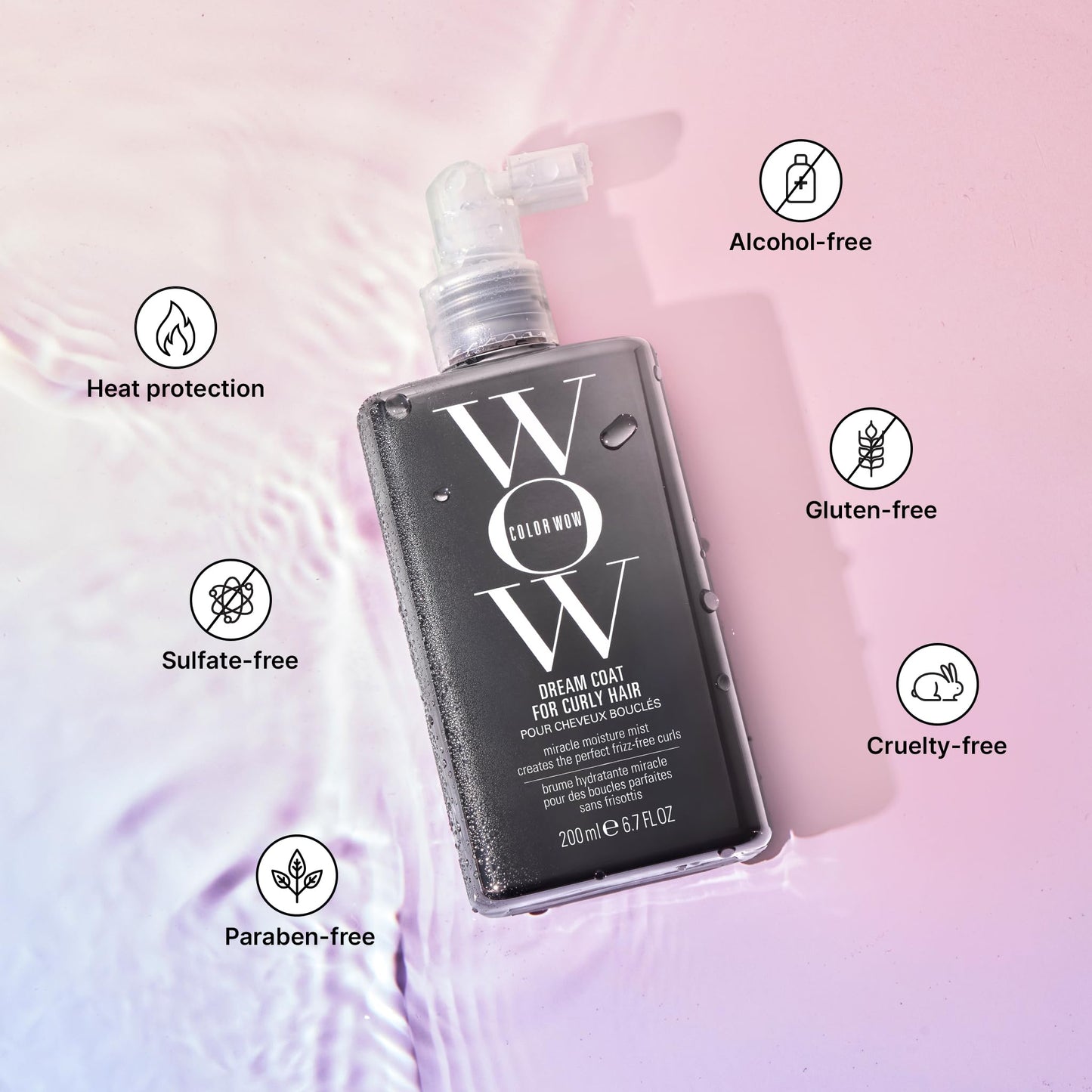 COLOR WOW Dream Coat for Curly Hair – Frizz-Free Curls Made Easy, Moisture-Boosting Spray, Curl-Enhancing Formula