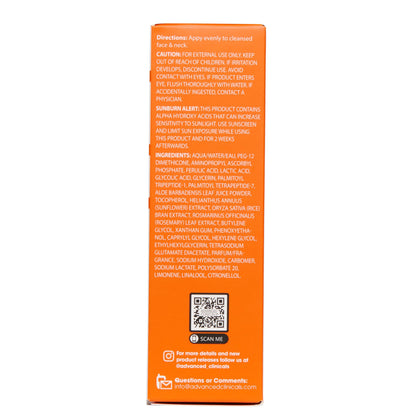 Advanced Clinicals Brightening Vitamin C Serum For Face With Glycolic Acid + Lactic Acid | Vitamin C Eye Serum Face Moisturizer For Improving