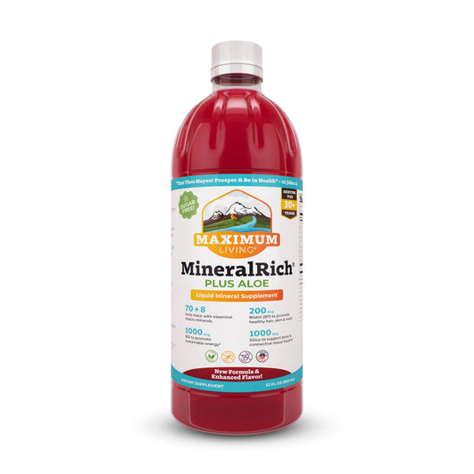 Maximum Living MineralRich Minerals Supplement with Aloe - Liquid Blend of Vitamins and Trace Minerals - 32 oz Maximum LivingBuy Supplements Australia