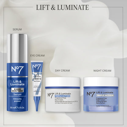 No7 Lift & Luminate Triple Action Face Cream - Fragrance Free Face Moisturizer with SPF 30 - Formulated with Anti Aging Collagen