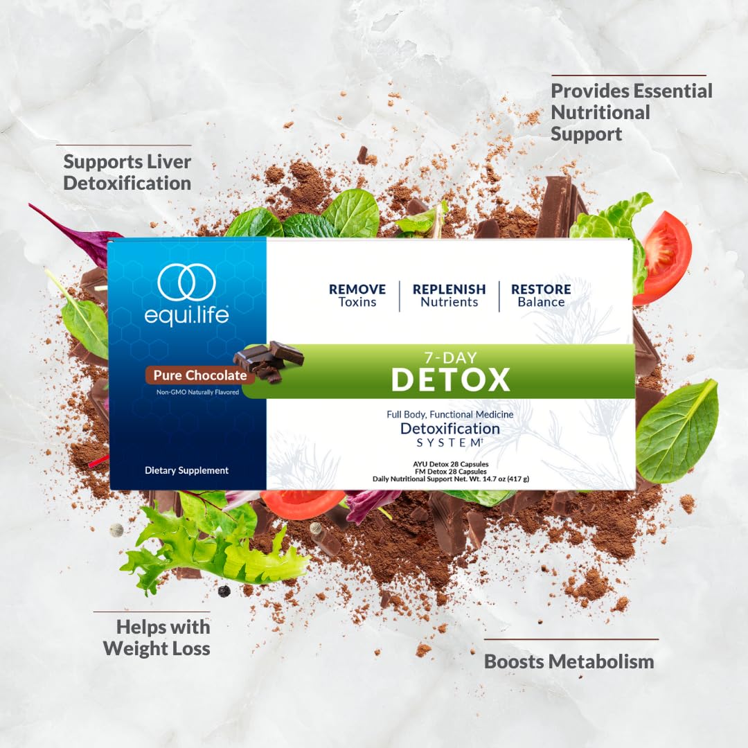 Equilife Dr. Cabral Detox, 7 Day Cleanse System, Plant Based Protein, Vitamins & Minerals, Supports Liver Detox, Promotes Healthy Weight Management