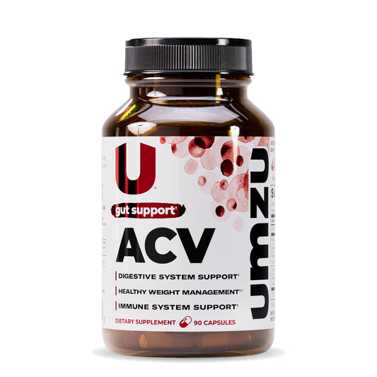 UMZU zuACV Apple Cider Vinegar + Prebiotics Supplement, (30 Day Supply) – ACV & Inulin Fiber Blend – Gut Health Support with ACV Capsules