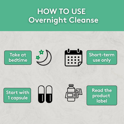 Youth & Tonic Overnight Intestinal Cleanse Supplement for Occasional Constipation Relief, Gut & Colon Cleanse Detox with Senna Leaf, Psyllium Husk Powder