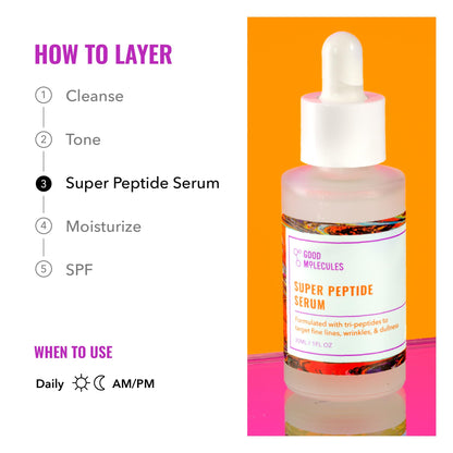 Good Molecules Super Peptide Serum - Anti-aging Facial Serum with Peptides and Copper Tripeptides to Plump and Firm