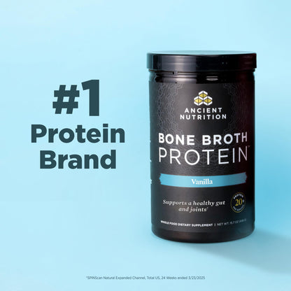 Ancient Nutrition Protein Powder Made from Real Bone Broth, Chocolate, 20g Protein Per Serving, 20 Serving Tub, Gluten Free Hydrolyzed Collagen