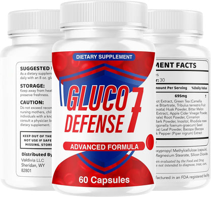 (5 Pack) GlucoDefense 7 Capsules - Official GlucoDefense Seven Blood Health Support Advanced Formula Supplement, Natural GlucoDefender 7 for Overall Health