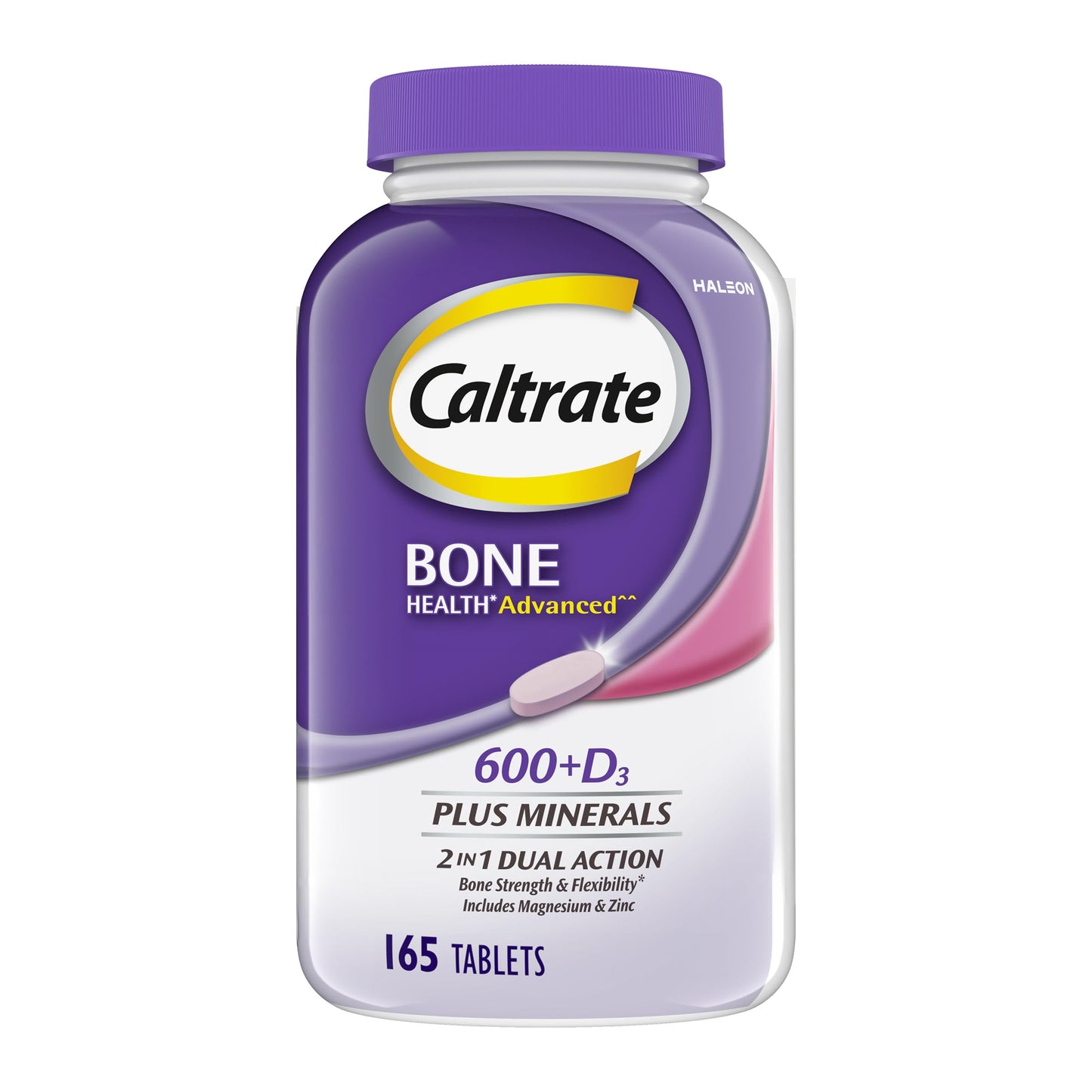 Caltrate 600 Plus D3 Plus Minerals Calcium and Vitamin D Supplement Tablets, Bone Health and Mineral Supplement for Adults - 165 Count