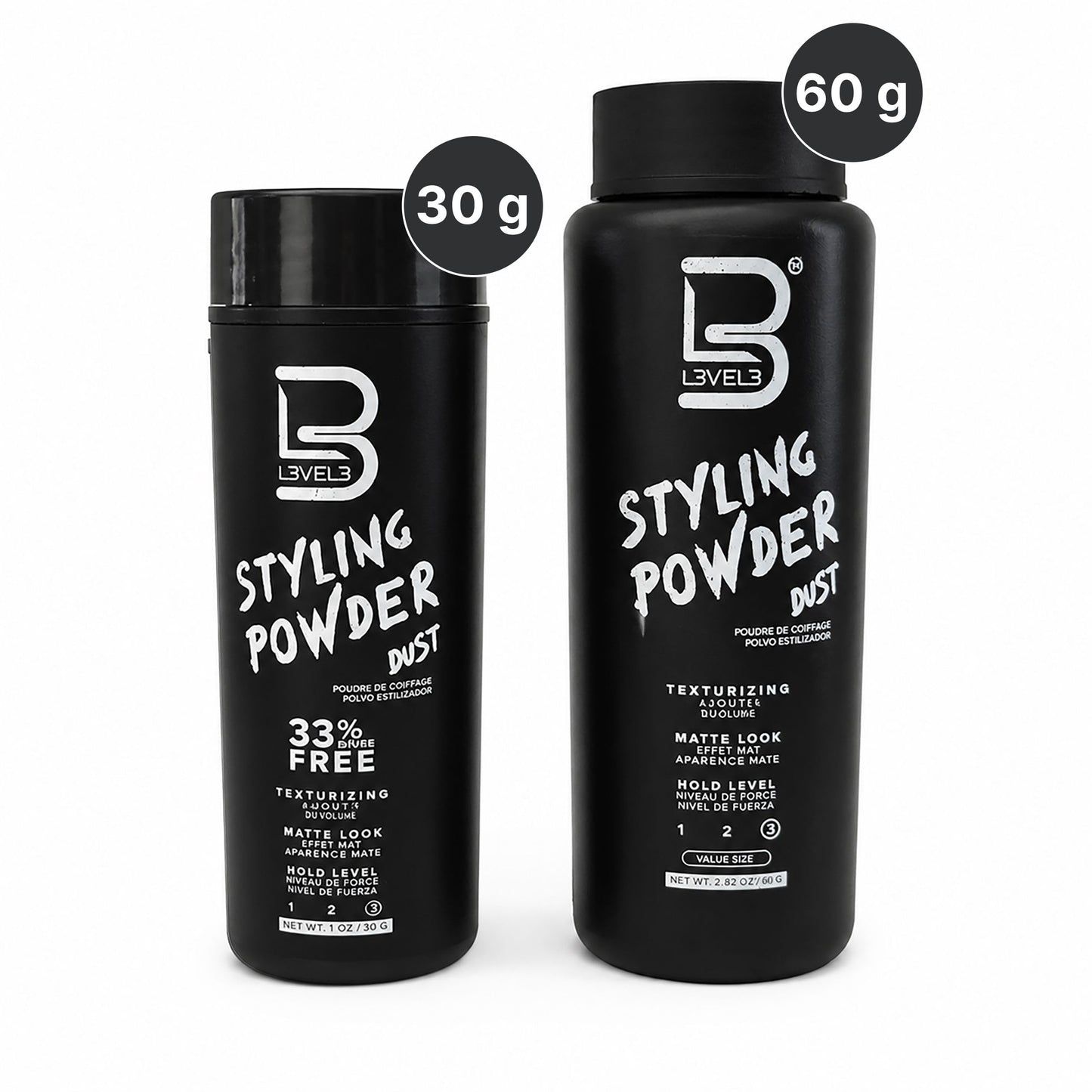 L3 Level 3 Styling Powder - Natural Look Mens Powder - Easy to Apply with No Oil or Greasy Residue (Small - 30 Grams)
