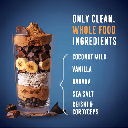 FlavCity Chocolate All in One Protein Shake Powder - On the Go Meal Alternative + Collagen Peptides, Reishi & Cordyceps - Focus, Skin, Hair & Joint Support