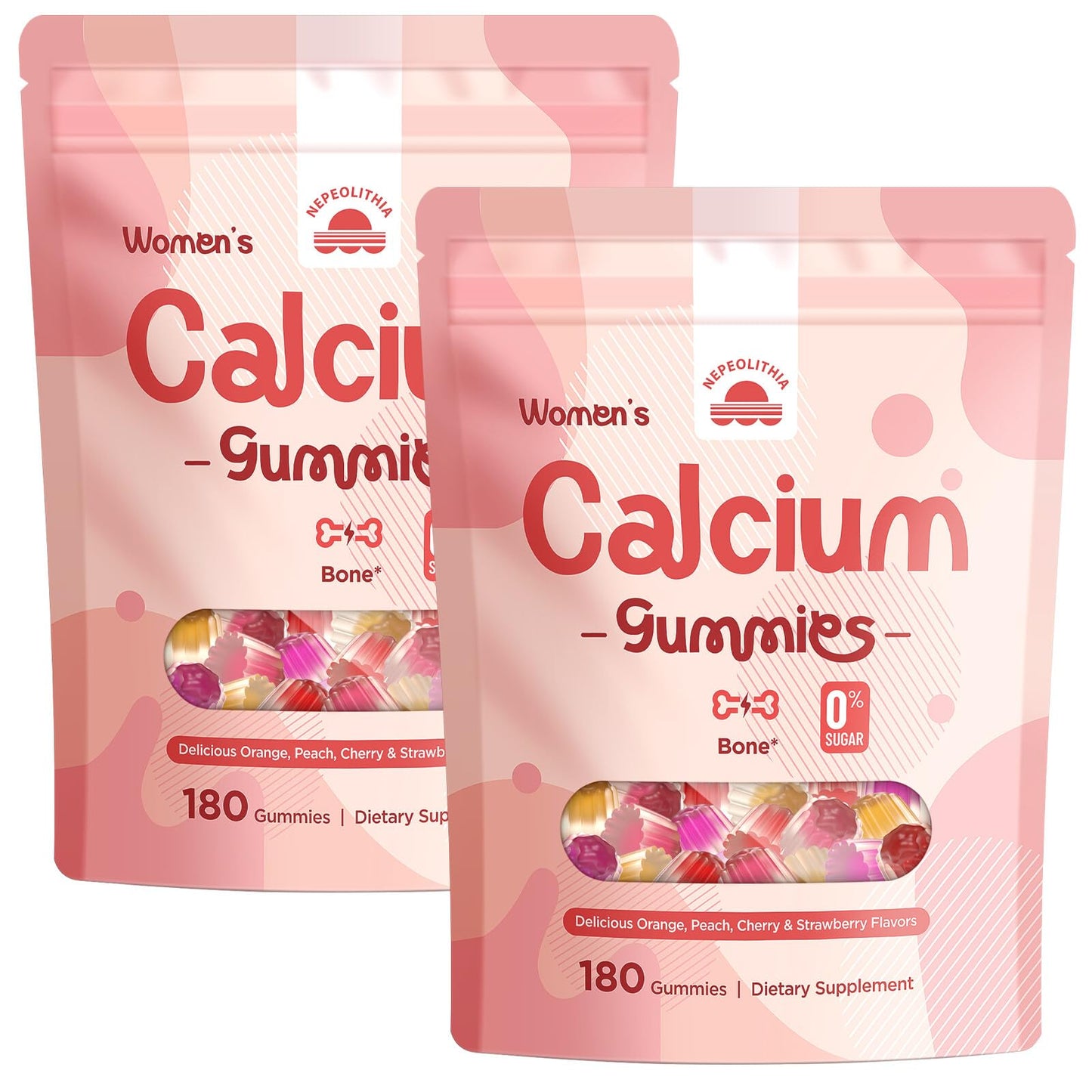 Calcium Gummies for Women – 1500mg Calcium Citrate with Vitamin D3, K2, Magnesium, Zinc, Boron & Soy Isoflavones – Calcium Supplement, Vegan, Zero Sugar, Mixed Fruit Flavors, 360 Count