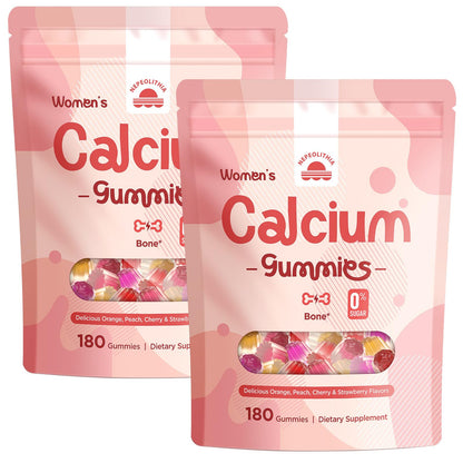 Calcium Gummies for Women – 1500mg Calcium Citrate with Vitamin D3, K2, Magnesium, Zinc, Boron & Soy Isoflavones – Calcium Supplement, Vegan, Zero Sugar, Mixed Fruit Flavors, 360 Count