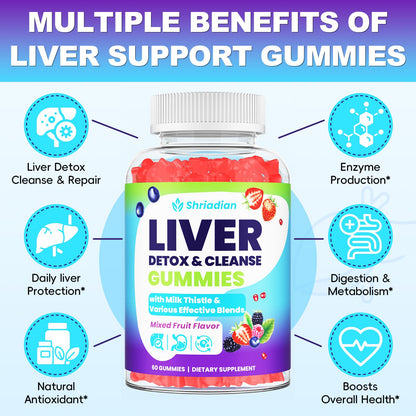 Liver Detox Cleanse & Repair Gummies - 2000mg Milk Thistle Liver Detox Gummies, 23-in-1 Herbal with Dandelion Root, Glutathione & Turmeric- Liver Support
