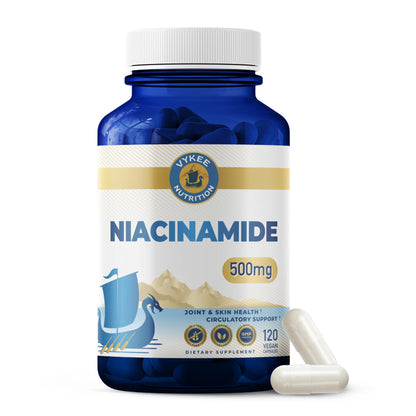 Vykee Nutrition Niacinamide Capsules - Vitamin B3 Supplement for Skin Wellness Cellular Energy and Metabolic Support - Vegan, Non-GMO Gluten Free