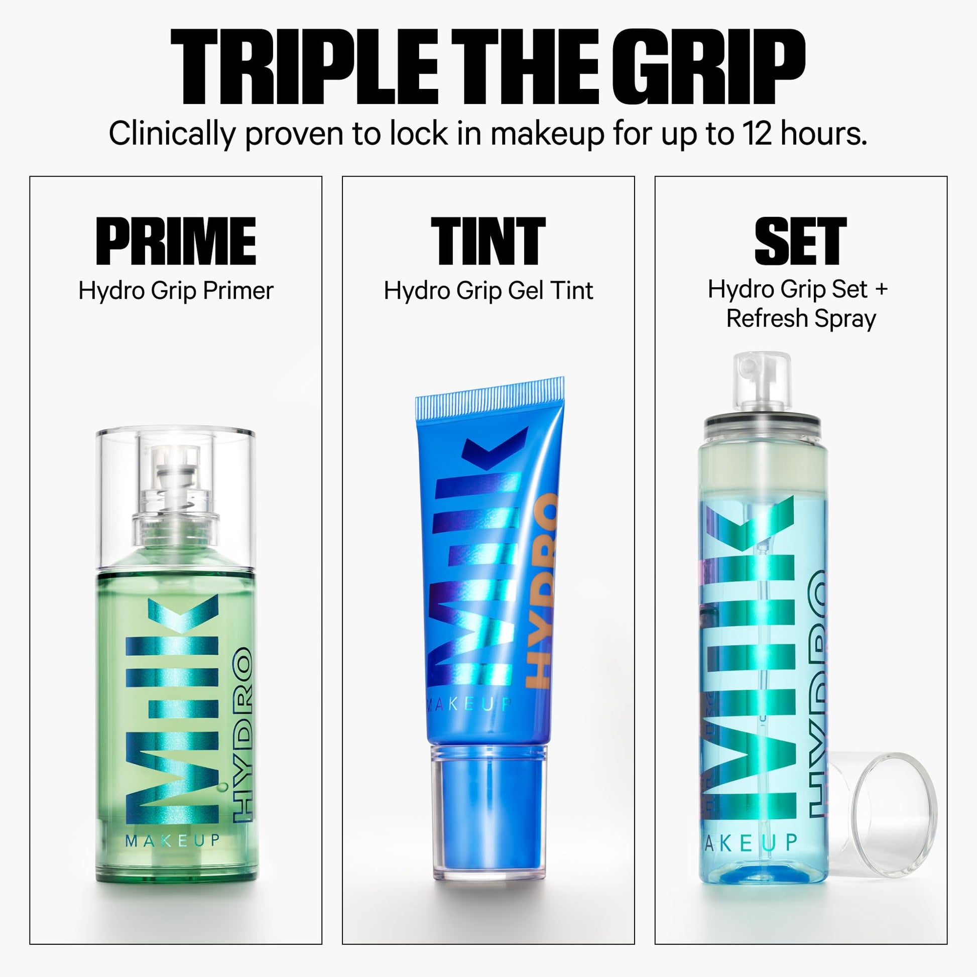 Milk Makeup Hydro Grip Set + Refresh Spray with Hyaluronic Acid – Sets Makeup + Hydrates Skin for Up to 12 Hours – Long-Lasting, Alcohol-Free Facial Mist for Dewy, Radiant Skin – 1.69 oz Milk Makeup buy supplements Au