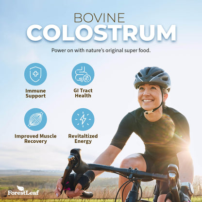 ForestLeaf Colostrum Powder 50% IgG Highest Pure Concentration, Grass Fed Colostrum Supplement for Gut Health, Immune Support and Muscle Recovery,