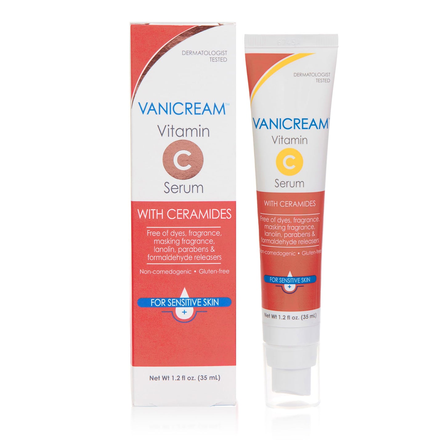 Vanicream Vitamin C Serum, 1.2 Fl Oz, Formulated without Common Irritants for Sensitive Skin, Milky and Lightweight Brightening Serum, Hydrates & Boosts Glow,