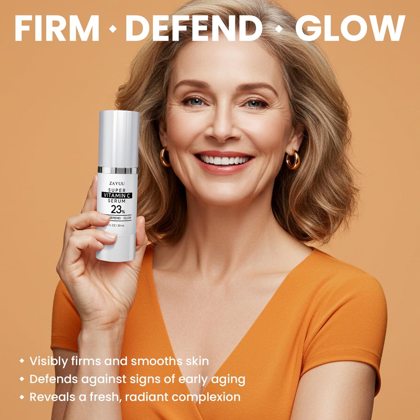 Super Korean Vitamin C Face Serum 23%: Brightening Hydrating Formula with Hyaluronic Acid, Vitamin E & Ferulic Acid — Anti-Aging Serum for Wrinkles,