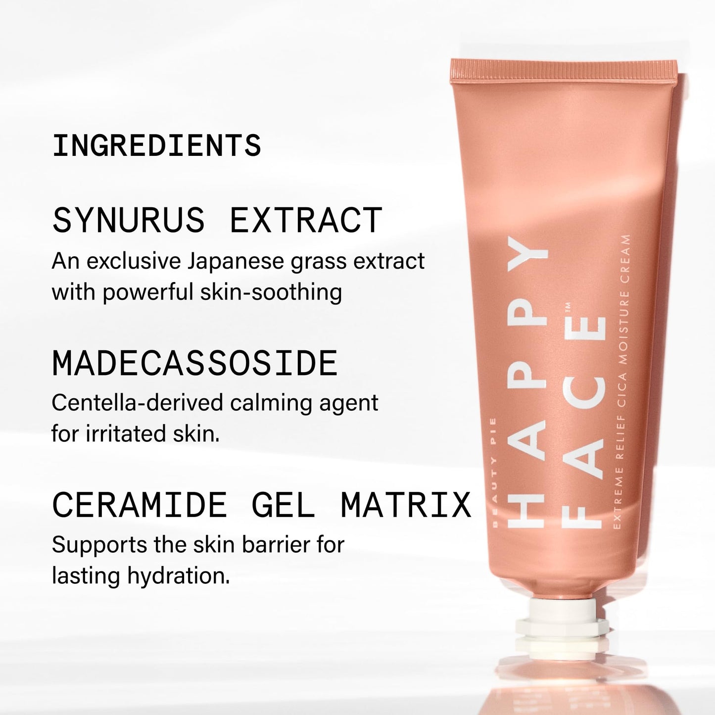 Beauty Pie Happy Face Extreme Relief Cica Moisture Cream For Sensitive Skin & Soothing, Calming Hydration