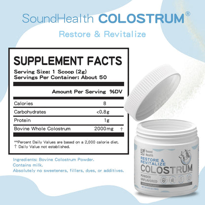 Colostrum Supplement Powder for Humans - Organic Bovine Colostrum Supplement for Gut Health, Hair Growth, Beauty,